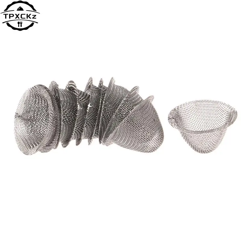 Tobacco Smoking Pipe Metal Filter Ball Stainless Steel Screen Pipes Tube Cap Filter Mesh Household Tobacco Accessories 10pcs
