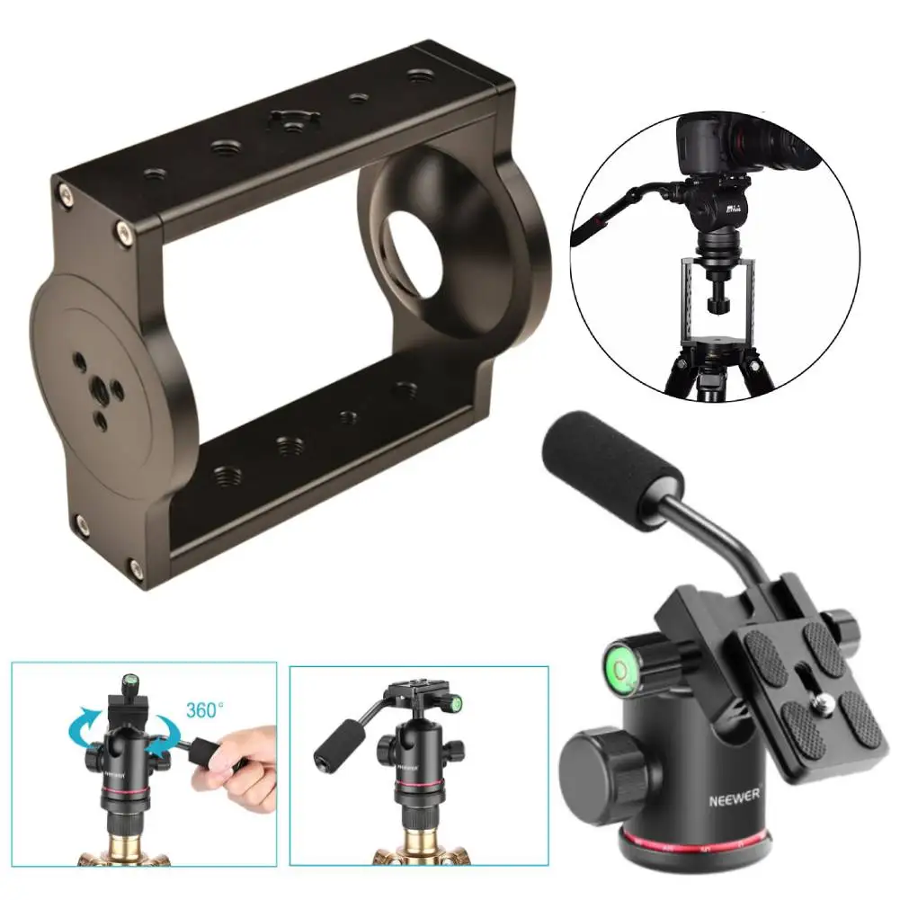 65mm 75mm Half Ball Flat Bowl Type Converter Adapter Aluminium Alloy Ball Bowl Adapter for Tripod Fluid Head DSLR Rail Slider