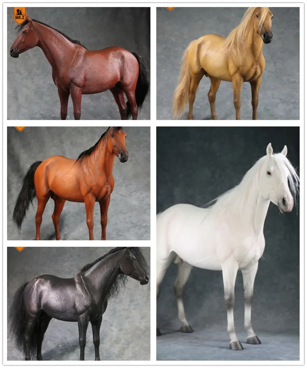 

JXK 1/6 Thoroughbreds Figure Animal Horse Collector Decoration Kids Toy Birthday Gift Model Desktop Ornaments Soldier Accessory