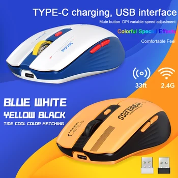 LT-T19 Ergonomic Rechargeable Gaming Mouse USB 2.4G Wireless RGB Light Desktop PC Computers Notebook Laptop Mice 1