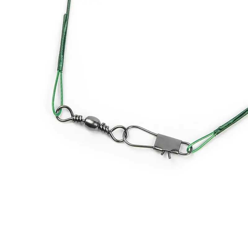 Fishing Accessories 20PCS Sliver Anti Bite Steel Fishing Line Steel Wire Leader With Swivel Lead Core Leash Wire 15CM-30CM