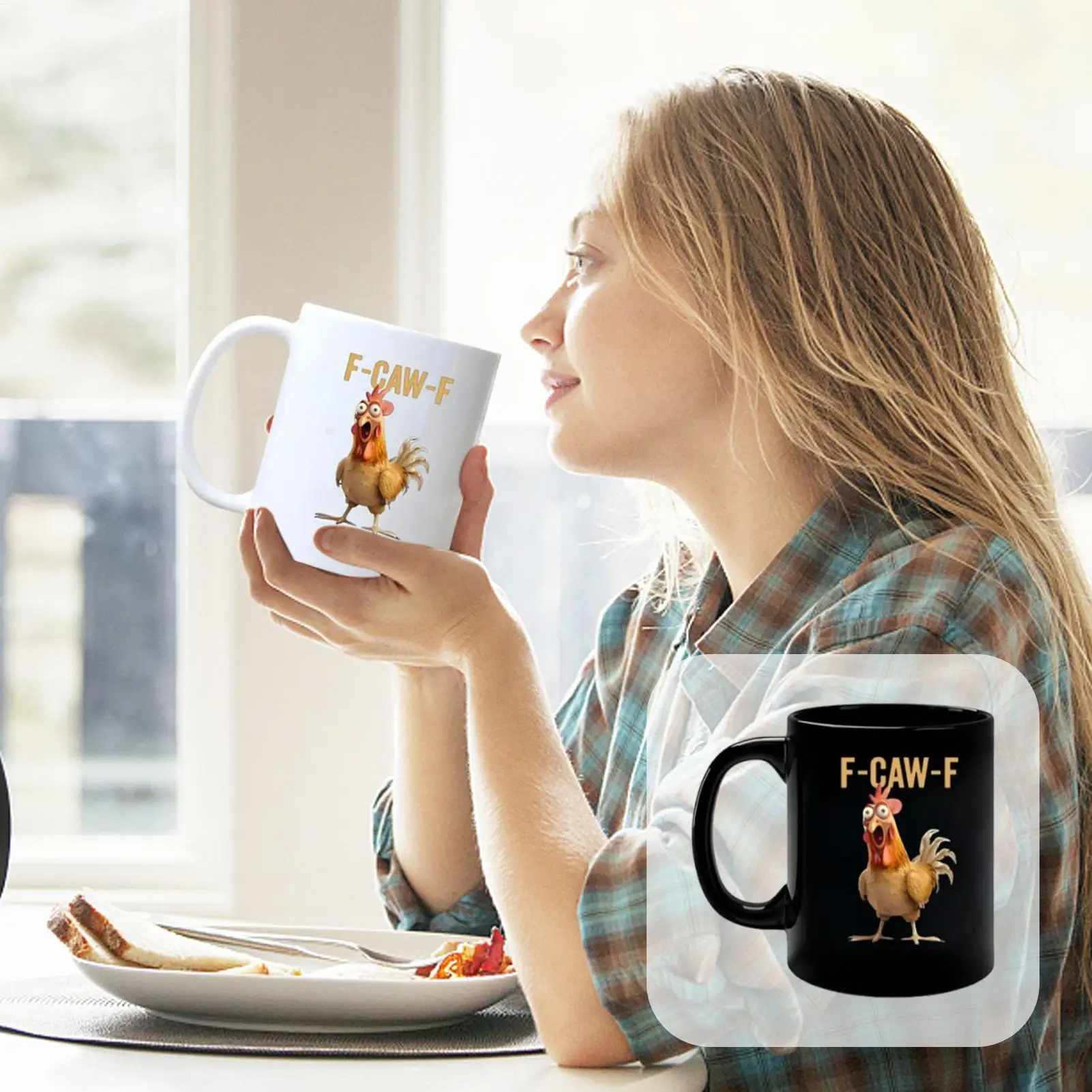 11oz Chicken Mug Ceramic Farmhouse Themed Mug Animal Tea Cup For Women Mother Lady Farm Kitchen Breakfast Morning Animal Lover's