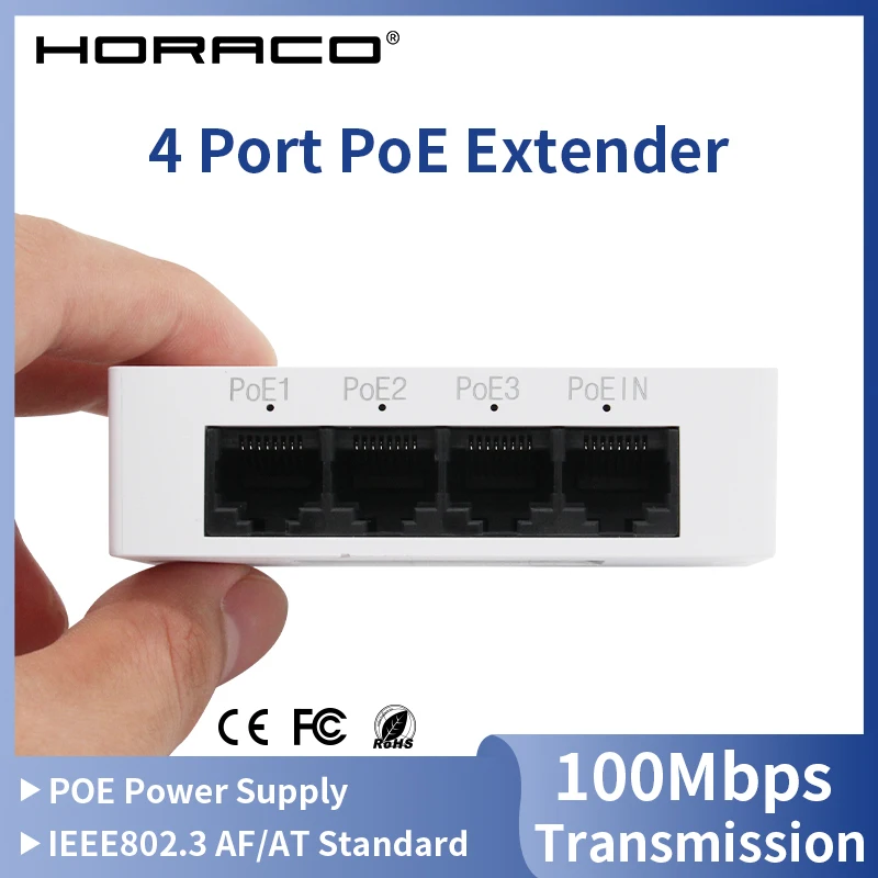 HORACO-3-Port-POE-Extender-10-100Mbps-1-to-3-Network-Switch-Repeater ...