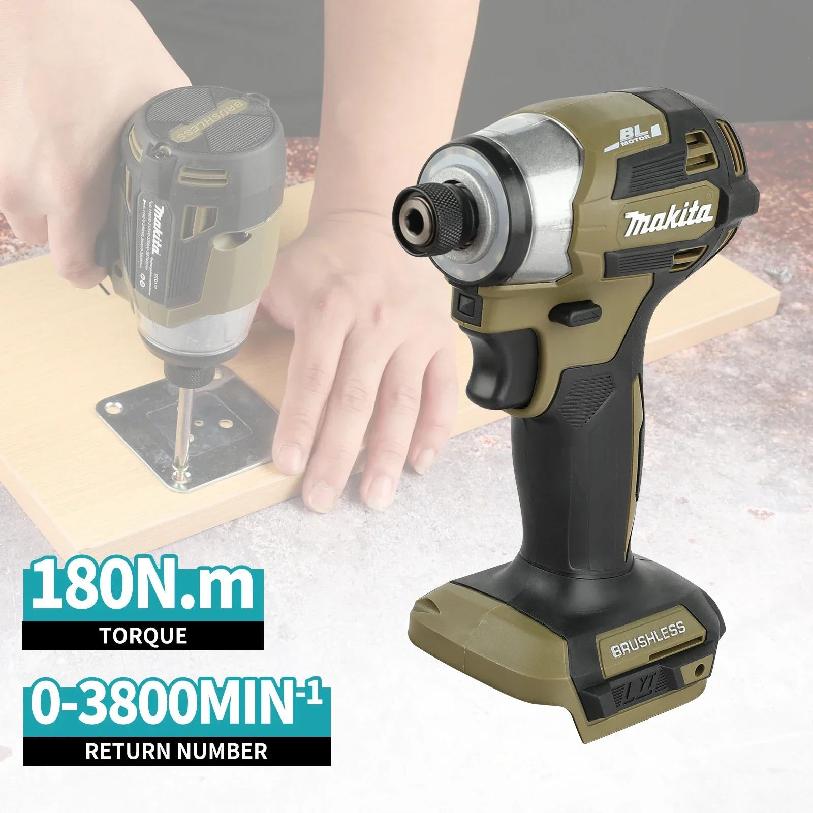 Makita DTD173 18V 무선 임팩트 드라이버 3600rpm 180Nm 브러시리스 모터 T-모드 목재 금속 볼트 고정 전동 공구