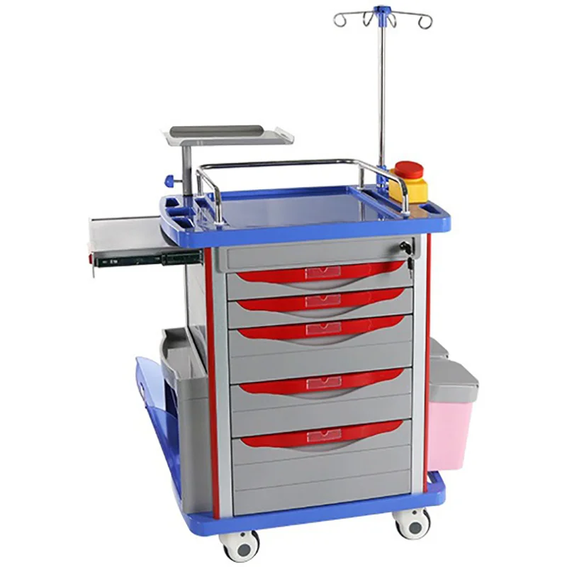 

Hot Selling Ambulance Clinic Emergency Cart ABS Removable Medical Cart