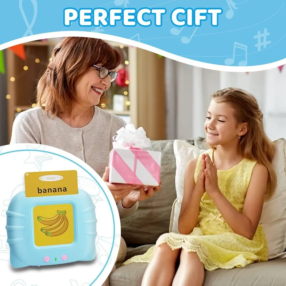 Montessori Education Flash Cards Machine Early Educational Learning English Electronic Audio Book Toy for Children Birthday Gift 3