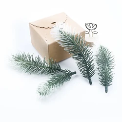 Set of 10 Realistic Artificial Pine Needle Branches for Festive Decor and DIY Projects (10cm gradient white)