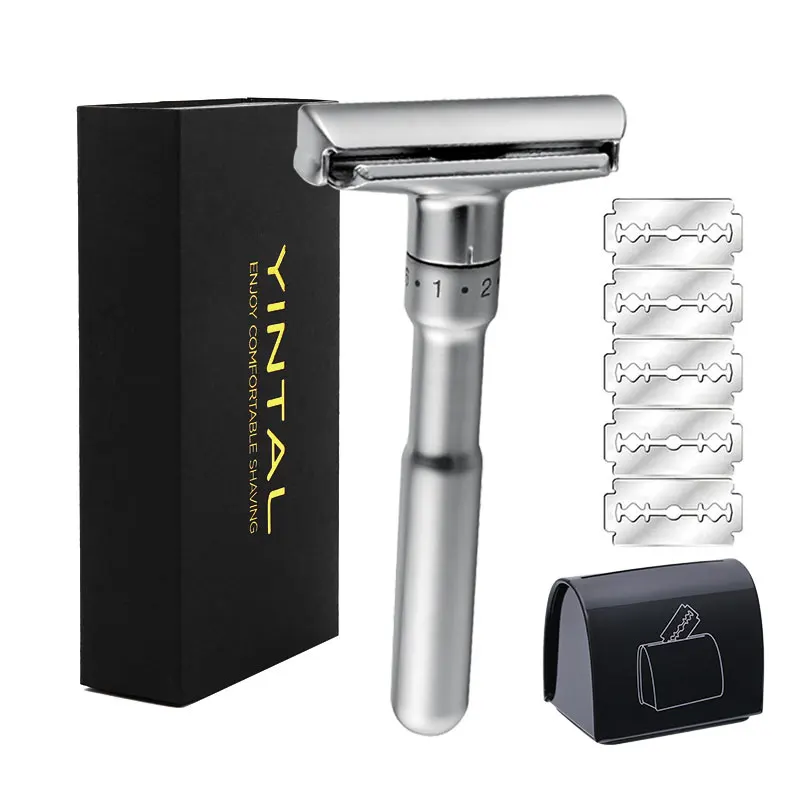YINTAL Adjustable Safety Razor Double Edge Classic Men Shaving 1 6 File