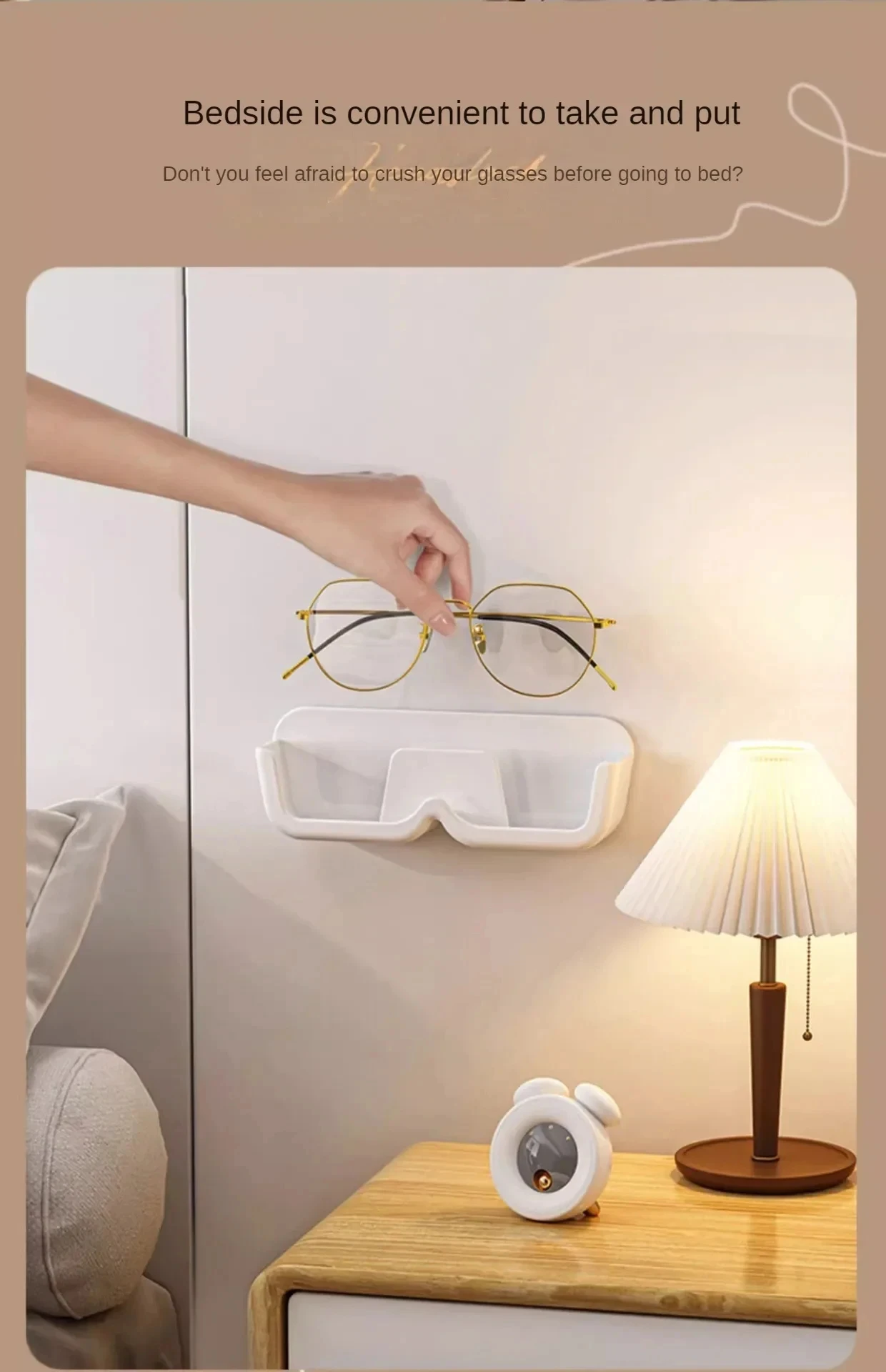 1/2/3PCSWand Montiert Gläser Lagerung Box Punch-freies Selbst-klebe Glas Vitrine Gläser lagerung Box Sonnenbrille Organizer – Detail 8