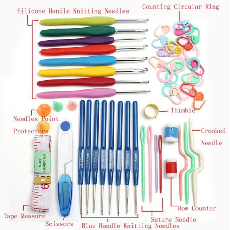 Crochet Kits for Beginners Adults, Knitting Starter Kit for Adults, Include  0.6-6.0 mm Metal Crochet Hooks, Wool, Case and - AliExpress