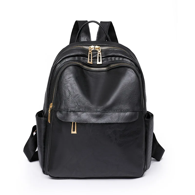 

MONNET CAUTHY New Arrival Bags for Women Solid Color Grey Black Brown PU Zipper Girls Backpacks