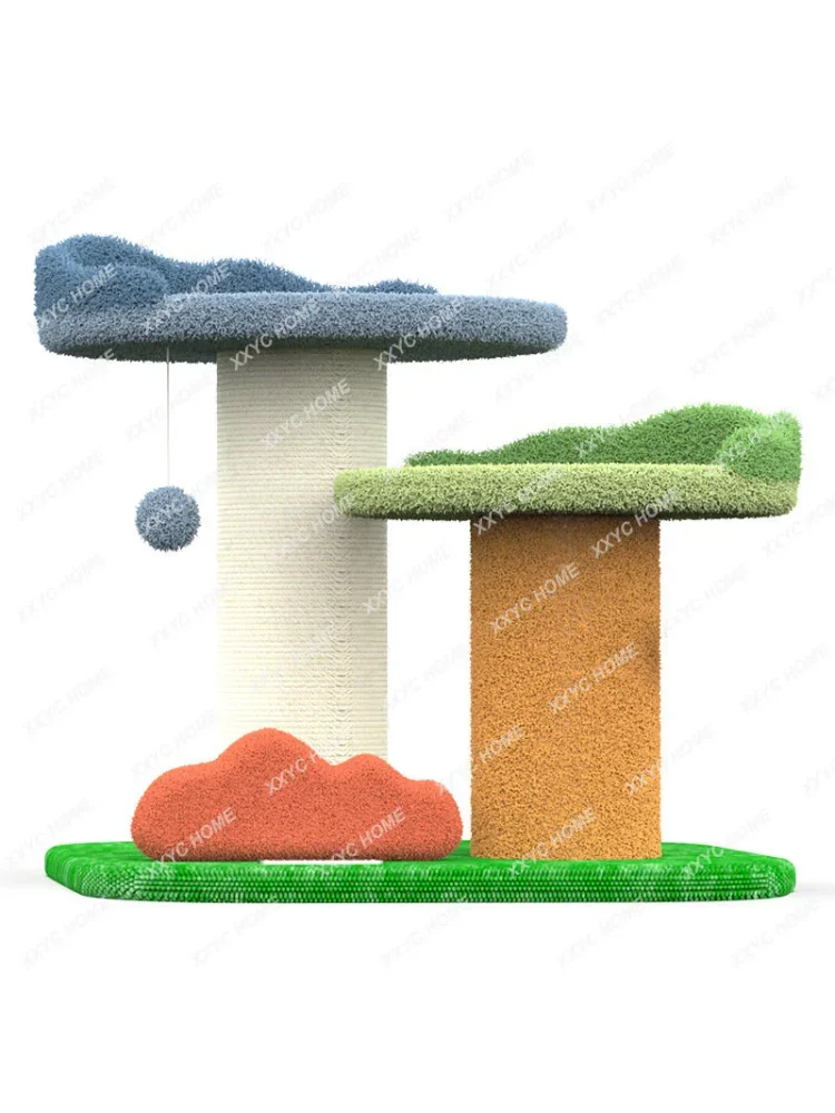 Cat Climbing Frame Cat Litter Tree Integrated Scratch Board Jumping Platform Rack Scratching Pole Young Supplies