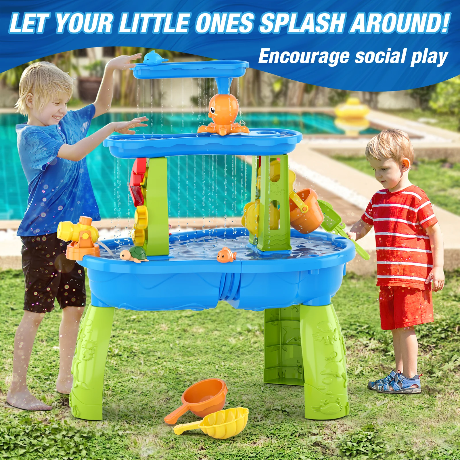 Kids Sand Water Table Children's Beach Toys Outdoor Garden Bunker Set Summer Beach Children DIY Parent-child Interactive Toy 5