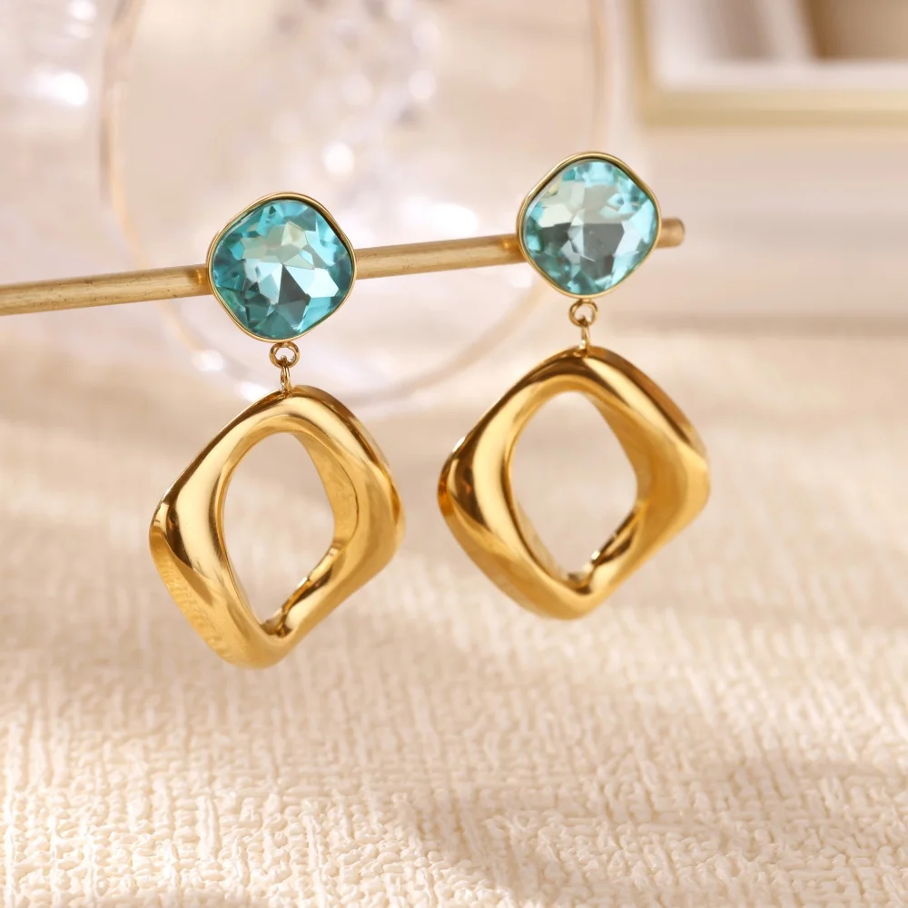 Zircon Green Heart Earrings for Women Girls