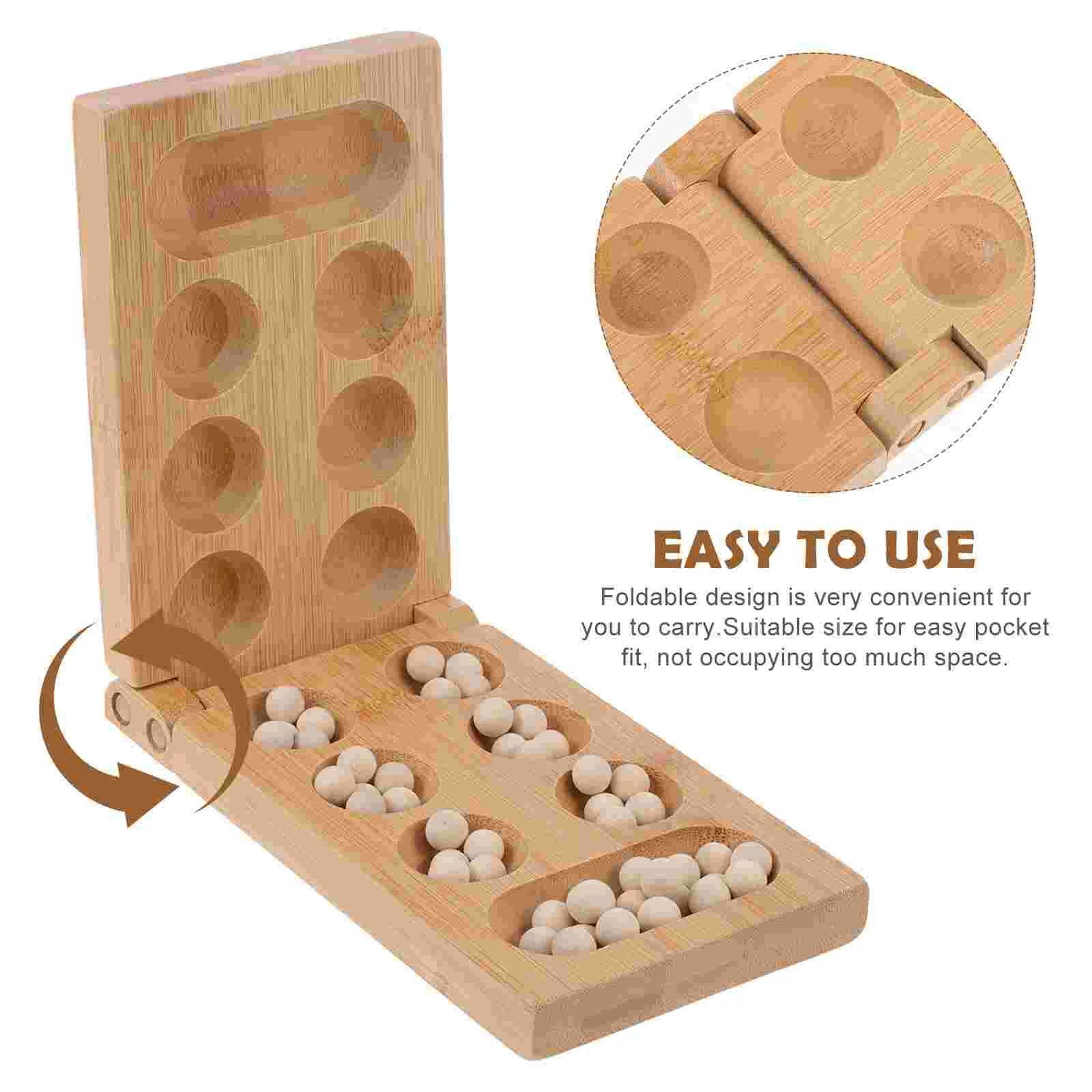 Game Mancala Board Chess Games African Kids Wood Checkers Wooden Travel Folding Set Family Toy Puzzle Strategy Brain Marble Bead 6