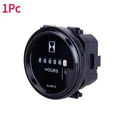 Universal Waterproof Round Hour Meter Gauge - Engine Timer Counter for Vehicles and Marine Applications (1Pc)