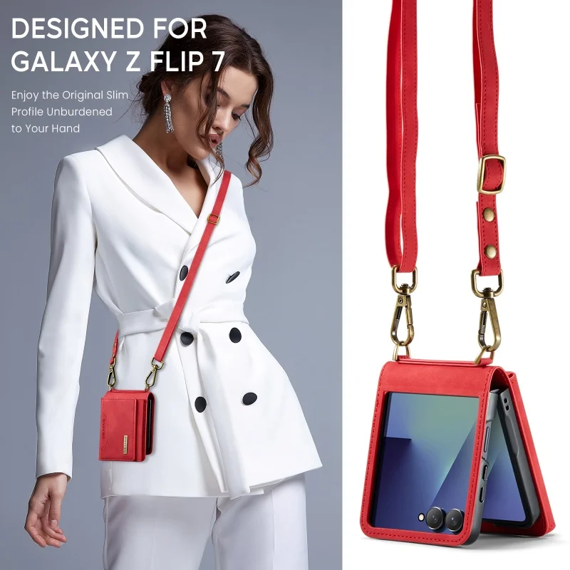 Elegant Crossbody Leather Wallet Phone Case with Card Slots Holder
