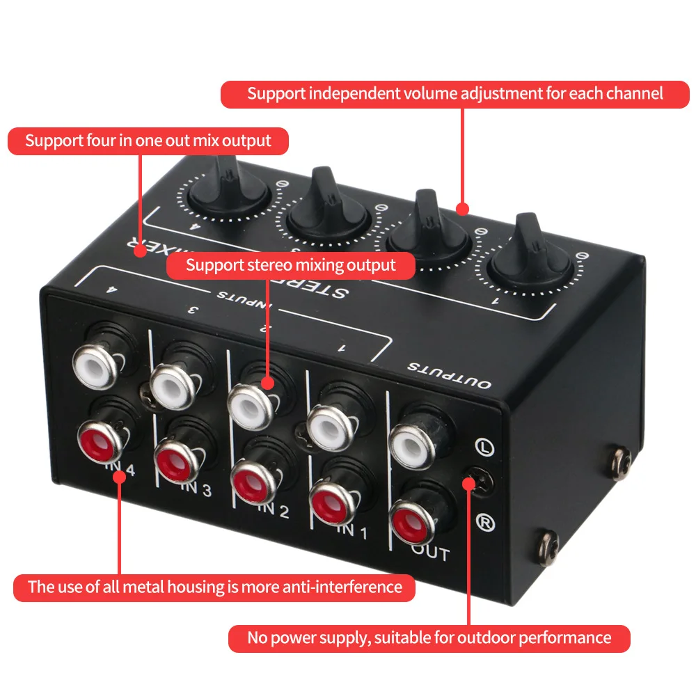 Distributore Audio 5CH Mixer Audio Stereo 1 Ingresso 5 Uscita Splitter Distributore Audio 5CH Mixer Audio Stereo 1 Ingresso 5 Uscita Splitter
