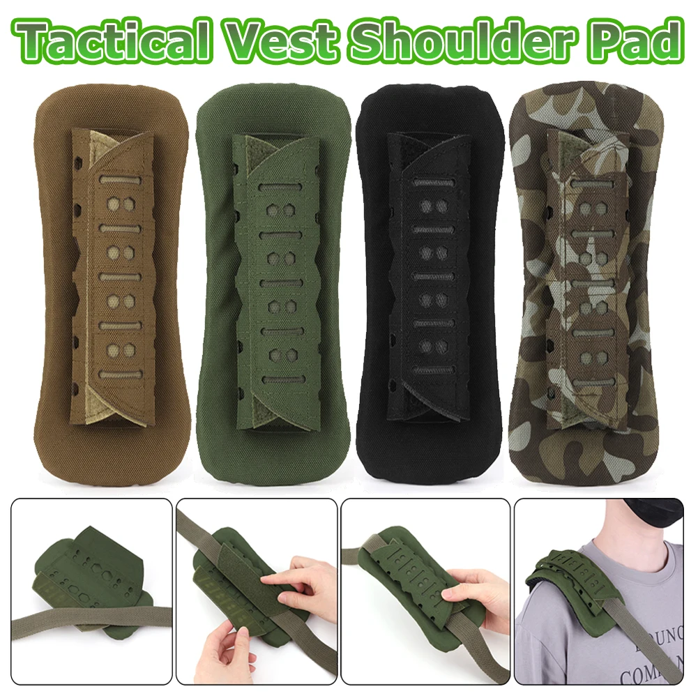 Tactical Vest Shoulder Pad Outdoor Tactical Shoulder Pad Laser Cutting Mesh Cushion Breathable for Backpack Vest