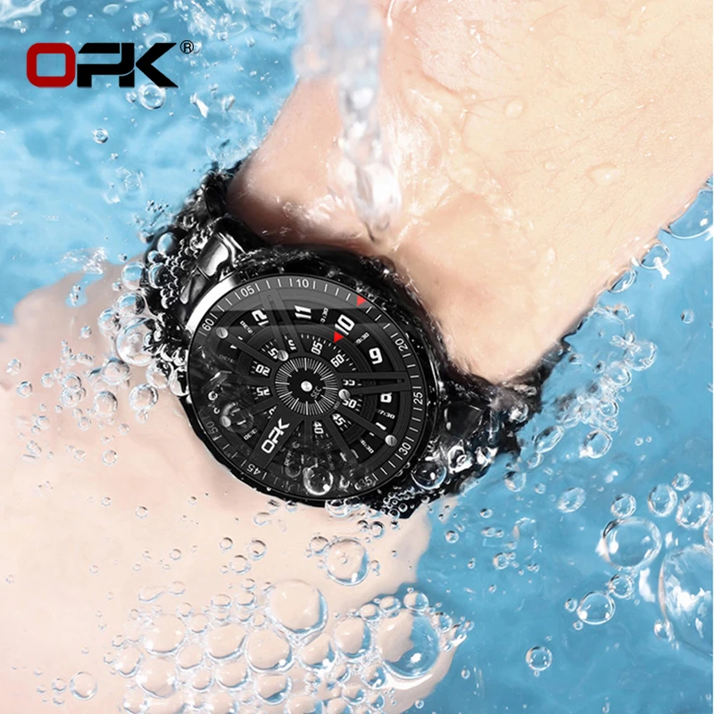 OPK Fashion Quartz Waterproof Watch with HD Hour Display and Round Dial