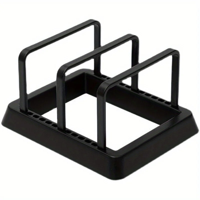 3-in-1 Kitchen Organizer Rack:Space-Saving Drying Storage Tray for Pots,Pans,Lids & Cutting Boards- Durable Countertop Organizer