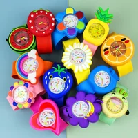 Cartoon Flowers Fruit Children Watches Baby Birthday Gift Kids Slap Wrist Watch Learn Time Toy Bracelet Clock 1