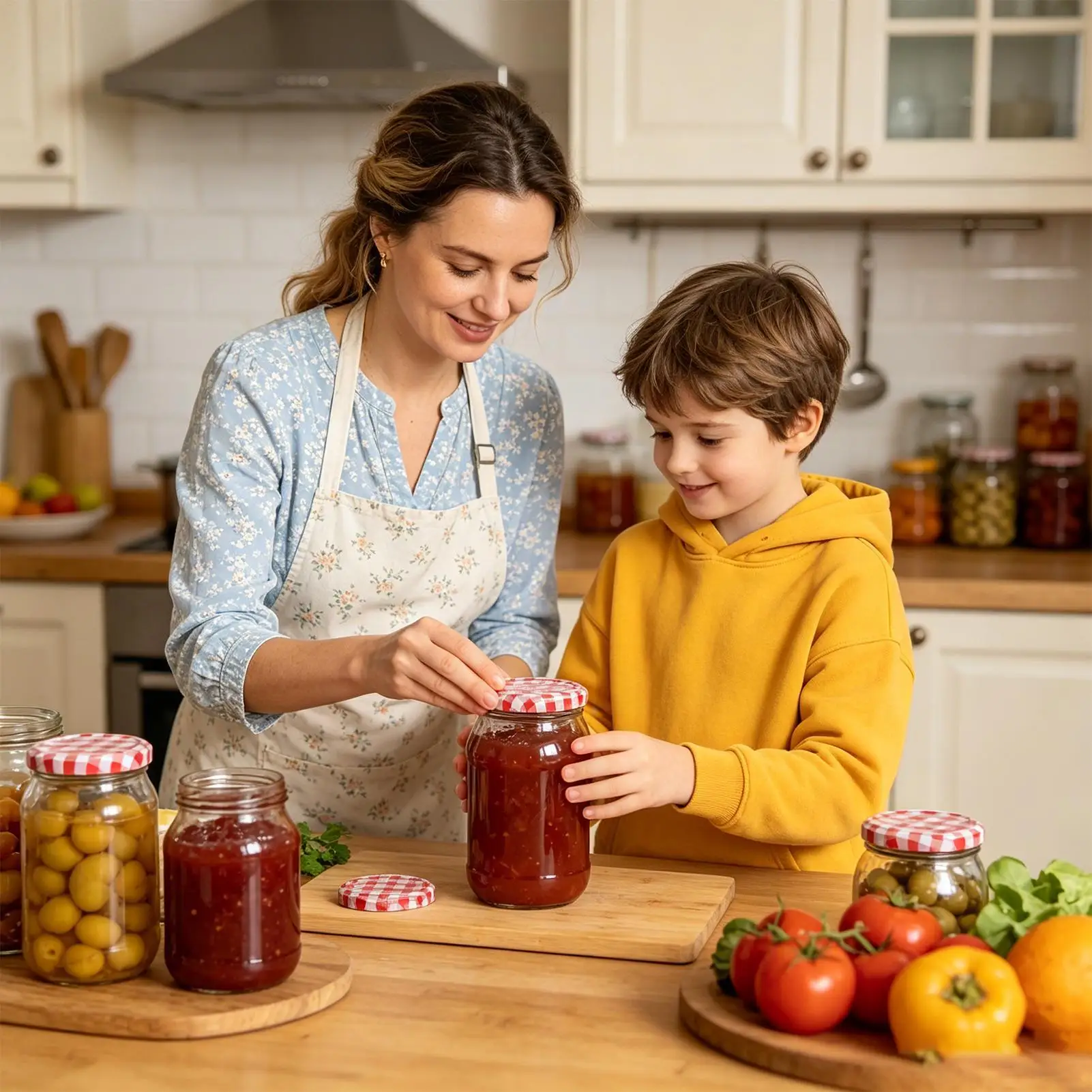 Leak-Proof Reusable Metal Jar Lids - 50 Pack, Regular Mouth (85mm) for Preserving and Storing Foods