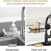 Bathroom Faucet Storage Rack Shower Shampoo Soap Holder Adjustable Kitchen Sink Rag Sponge Drain Rack Bathroom Accessories 3