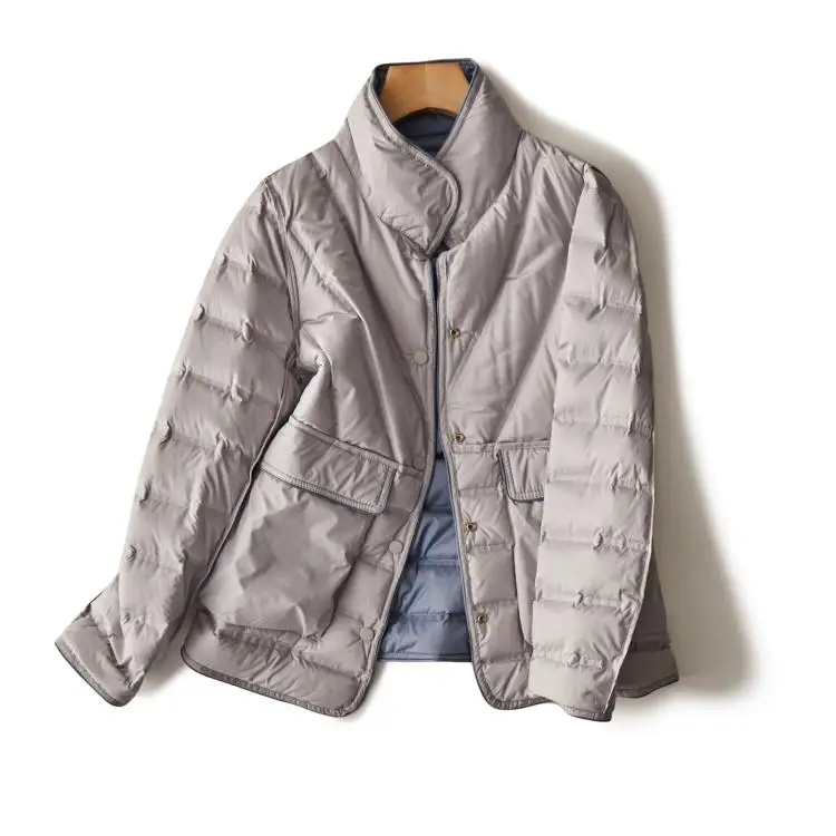 90% White Duck Down Women's Autumn and Winter New 2024 Down Jacket Korean Double-sided Collar Down Jacket Women Warm Jacket