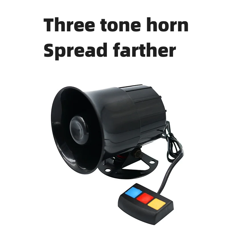 12V Black Steel Car Horn Speaker for Cars Motorcycles