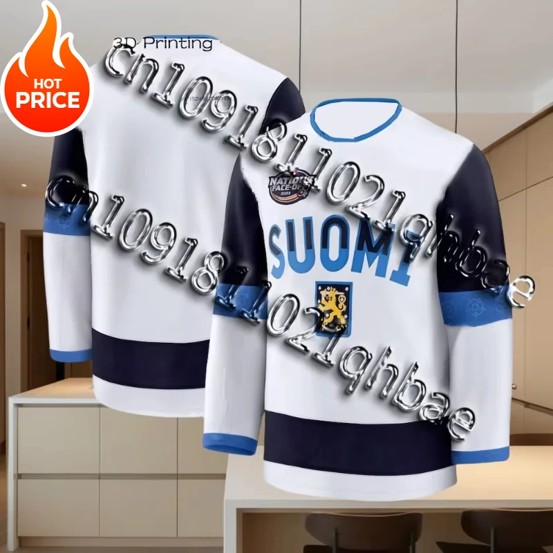 Barkov No 16 Confrontation Senior Hockey Jersey Finland Ice Hockey Special Jersey Kit Sports Long Tshirt