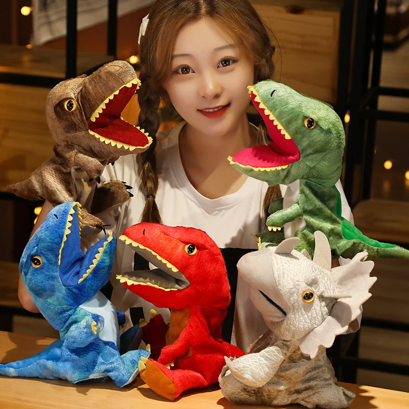 CutePlushSimulationDinosaurPuppetsStuffedPlushToysDragonHand