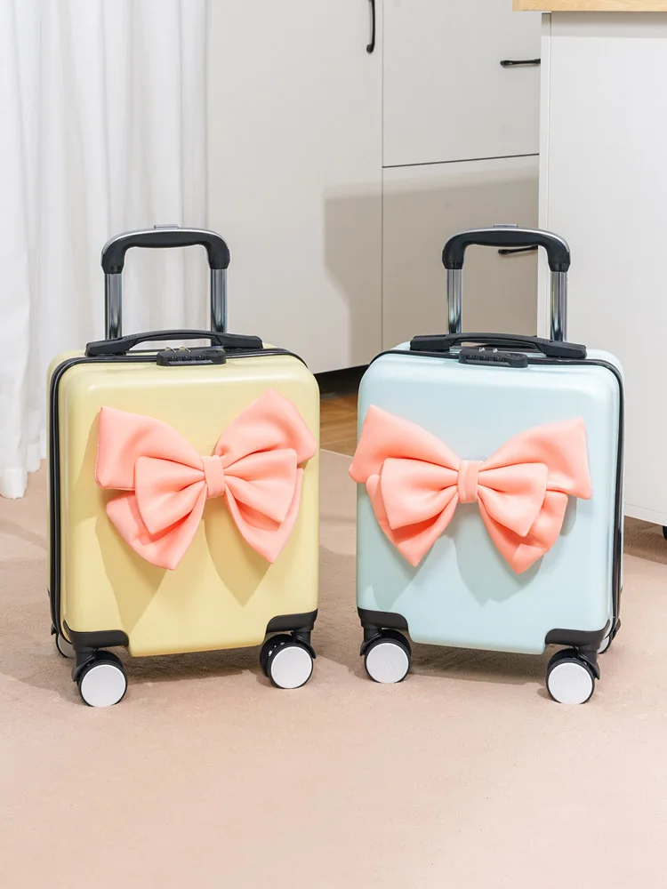14-Inch Women's Small Lightweight Luggage With Quiet Wheels, Portable Suitcase For Flights, Pull Handle, New Travel Password_voghion.com