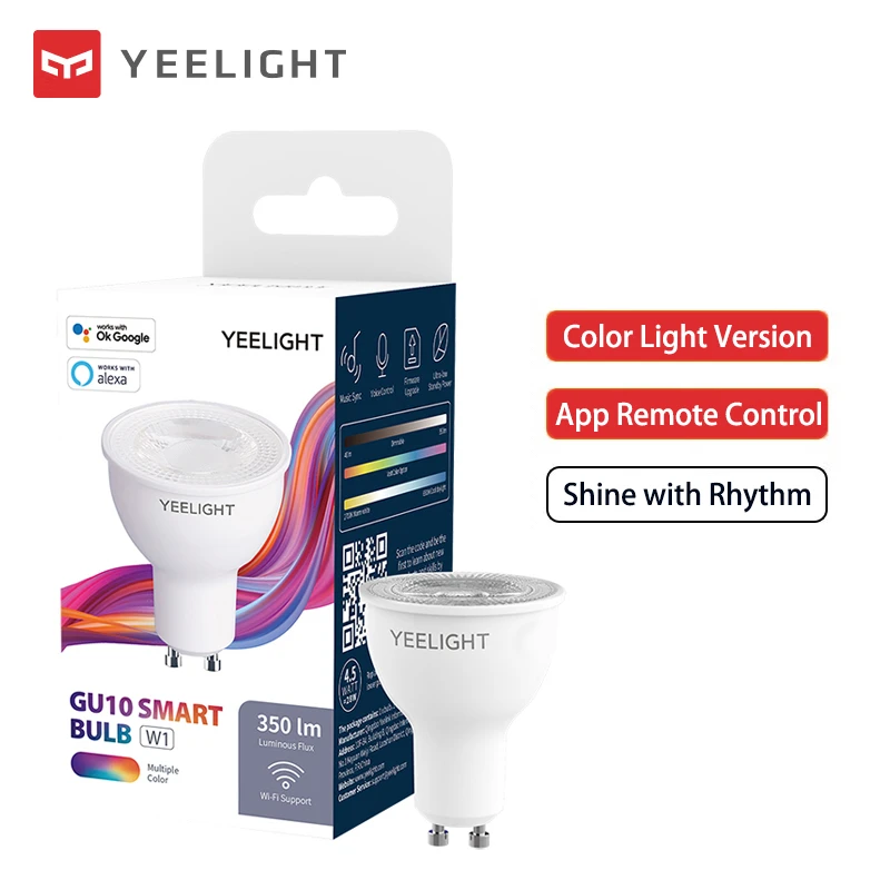 Yeelight Led Bulb Gu10 Smart Lamp W1 Colorful Lamp Wifi App Remote Control  Light Work With Smartthings Google Assistant Alexa - Smart Remote Control -  AliExpress