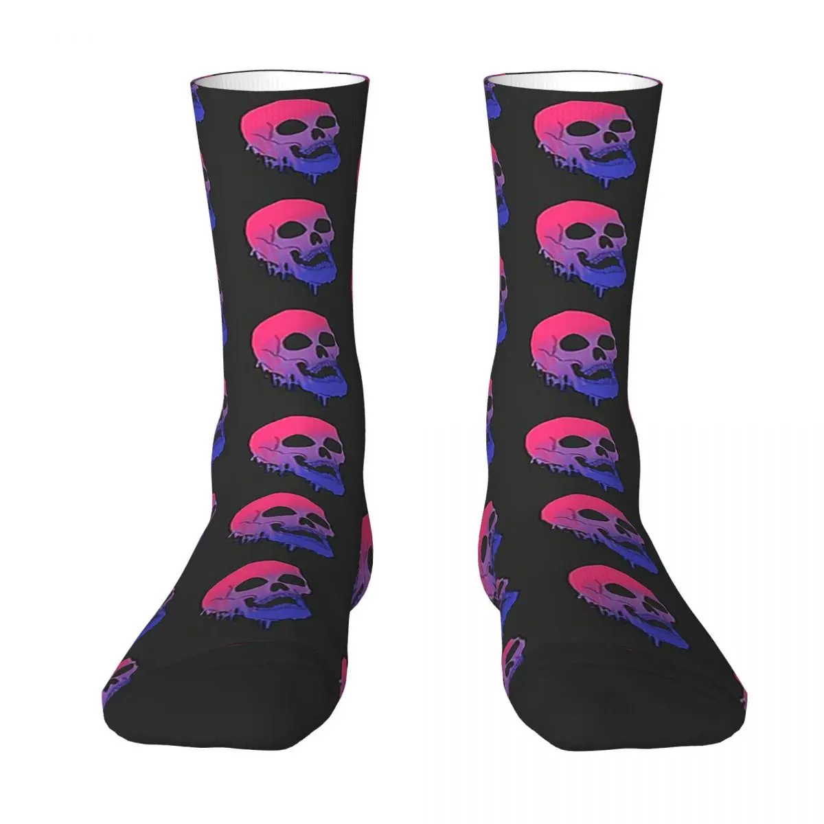 

All Seasons Crew Stockings LGBT Pride Melting Skull - Bi Flag Socks Harajuku Crazy Hip Hop Long Socks Accessories for Men Women