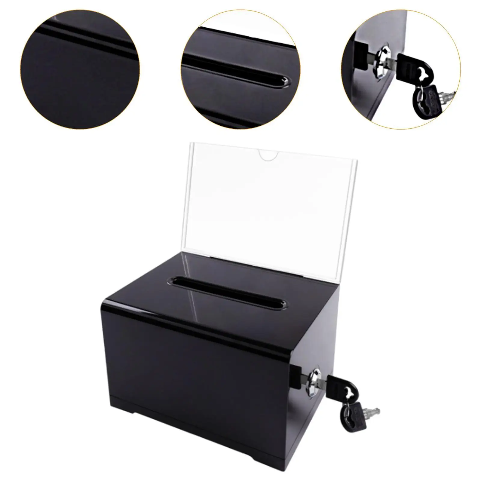 Business Card Collection Box Multipurpose Storage Container Portable Suggestion Box With Lock for Business Reception Charity