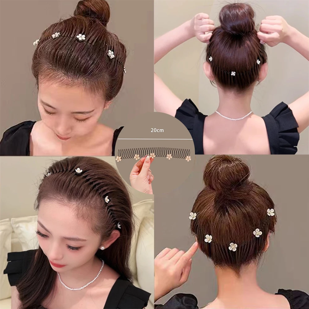 Camellia Hair Comb Invisible Bangs Hair Clip Tidy Artifact Hair pin Girls Hairpin Women Tools Fixed Inser Comb Hair Accessories
