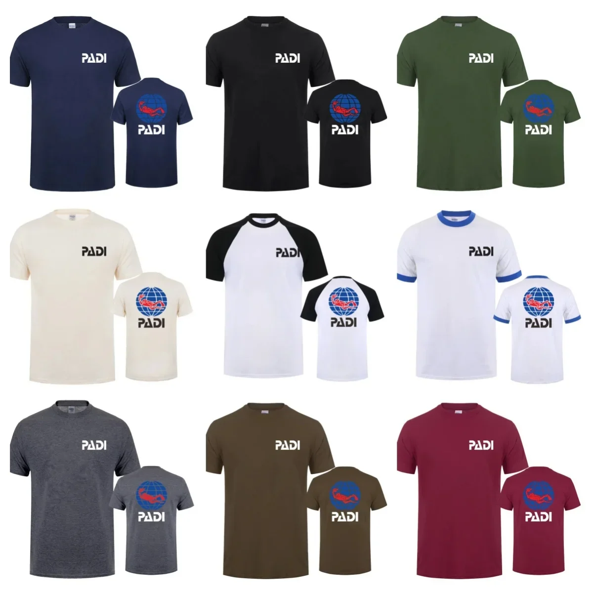 2025 여름 신상 스쿠버 드라이버 파디 티셔츠 남성 캐주얼 100% 폴리에스터 통기성 빠른 건조 반팔 크루넥 탑