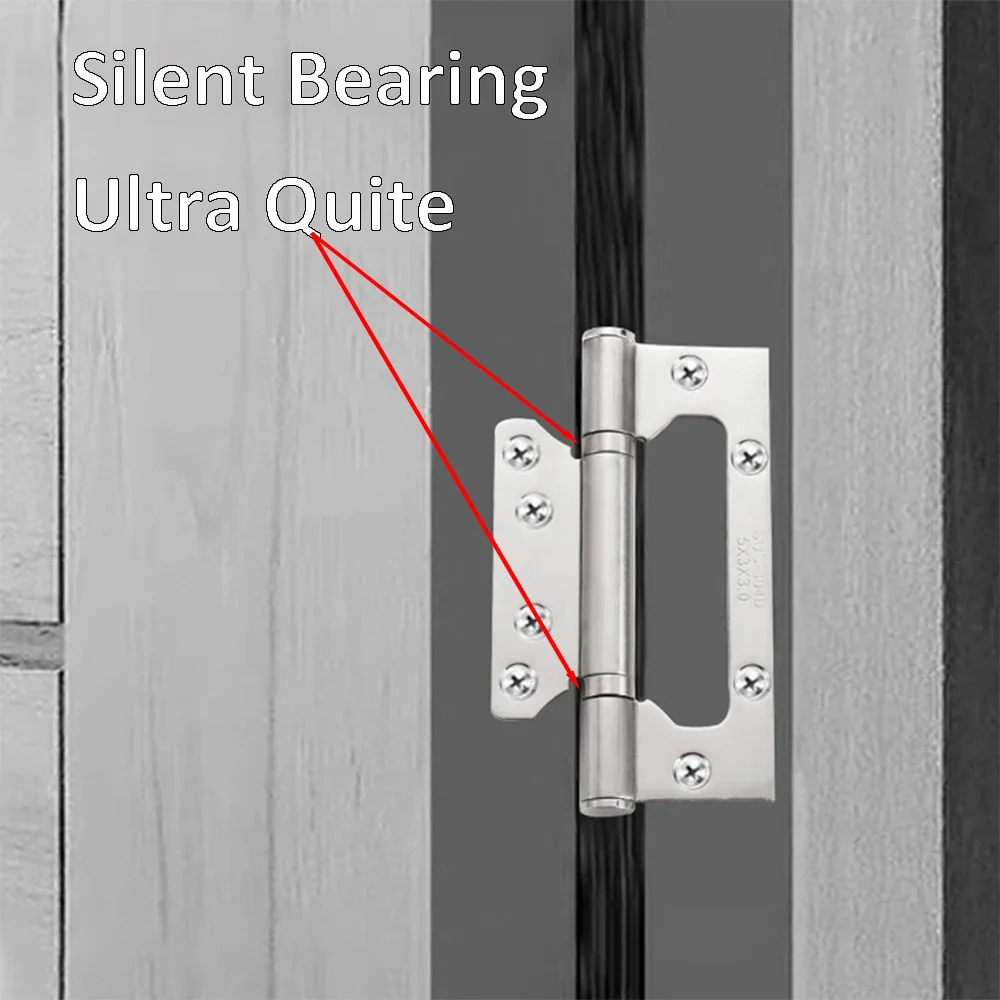 Stainless Steel Hinge for Bedroom Bathroom Wooden Door 4 Inches 5 Inches