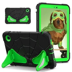 Durable Silicone + PC Case for Samsung Galaxy Tab A9 8.7 - 2023 Edition (Black and green)