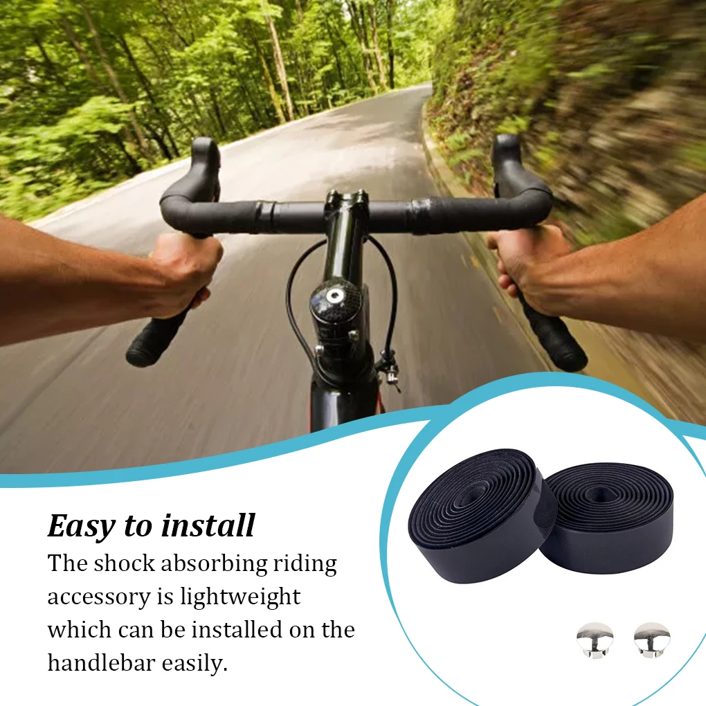 Road Bike Handle Bar Tape Bar-plug Anti-skid Cycling Damping Grips Wraps Rubber Foam Breathable Tapes Yellow For bike handlebar tape