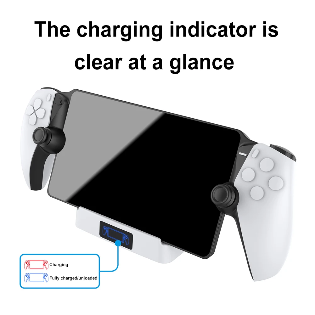 PS5 포털 게임 콘솔 충전기 도크, LED 표시기, 플레이스테이션 포털 게임 콘솔용 휴대용 충전 도크 스테이션