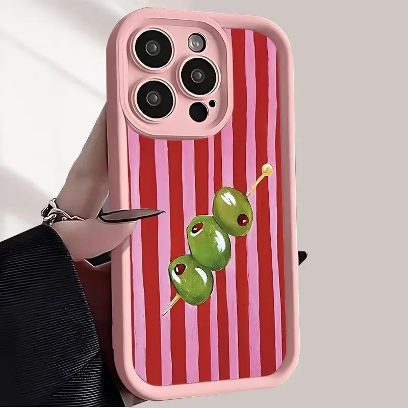 Vibrant Green and Pink Striped TPU Phone Case