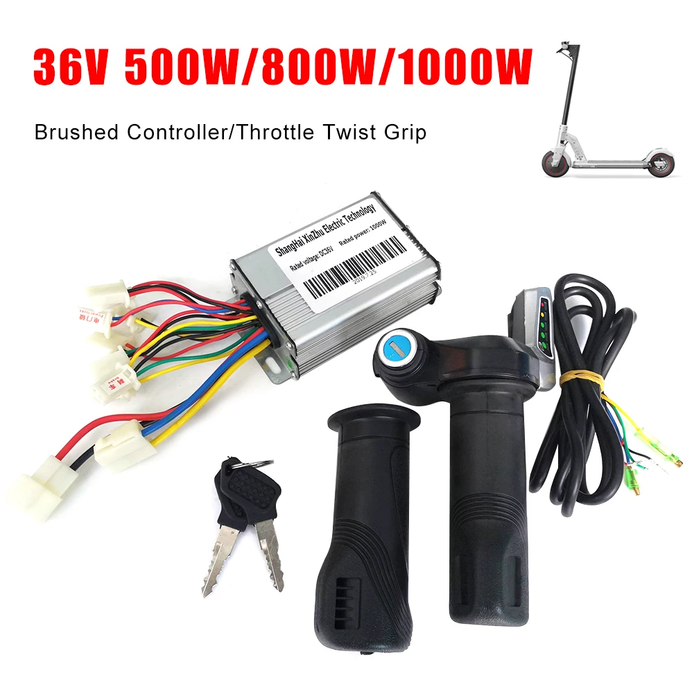 

High Quality 36V 500W/800W/1000W Electric Bike Motor Brushed Controller & Throttle Twist Grip Bicycle Scooter Accessories