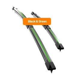 Premium Front Windshield Wiper Blades - Set of 2 - T - Roc (2017 - 2023) (Black - Green)