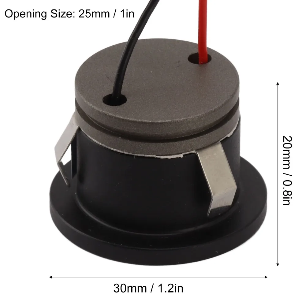 2팩 에너지 절약형 DC 12V 미니 LED 스포트라이트 100LM 블랙 소형 LED 스포트라이트 1W 알루미늄 초소형 스포트라이트 실내 디스플레이