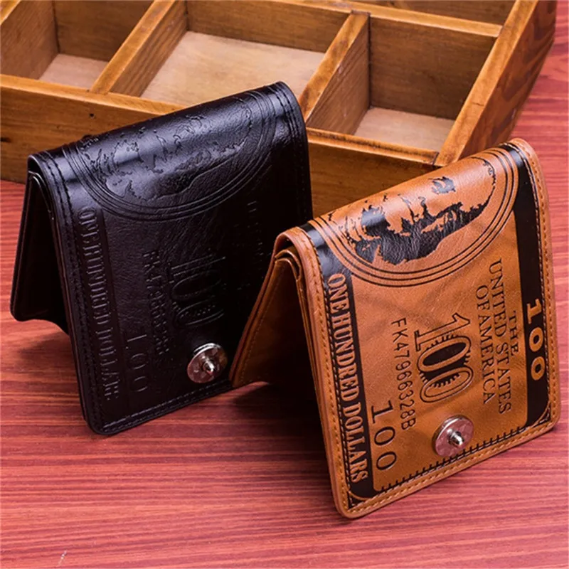 High Quality Faux Leather Mens Wallet Fashion Dollar Price Wallet Casual Clutch Money Purse Bag Credit Card Holder