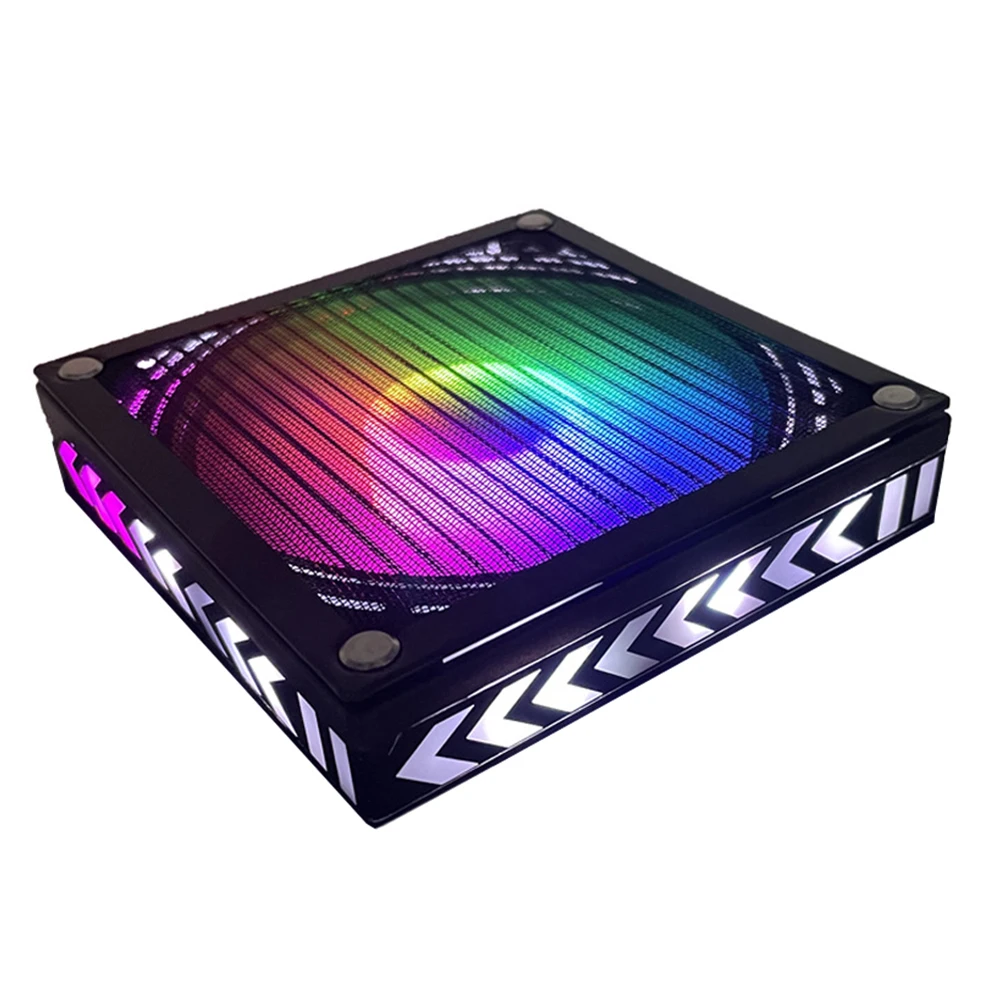 Xbox 시리즈 X용 금속 망 냉각 선풍기, 먼지 방지 외부 냉각 시스템, RGB 라이트 픽업 기능, 5V USB 전원