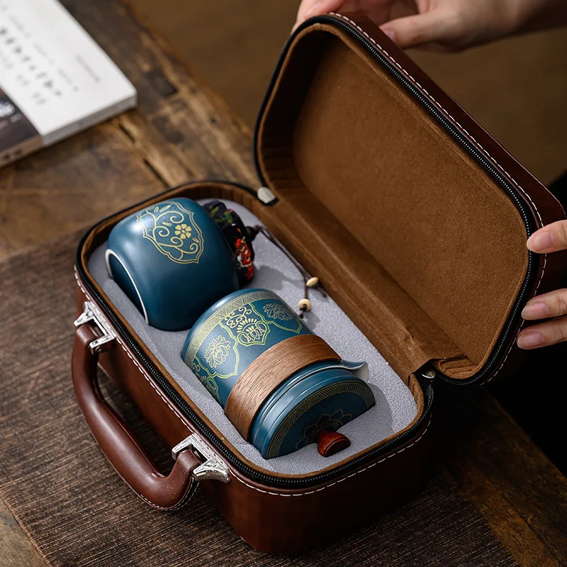 Travel Tea Set Portable Kung Fu Tea Set Japanese Style Outdoor Kuaike Cup Holiday Business Gift Giving Chinese Style