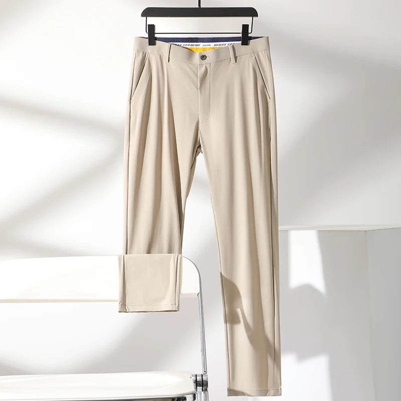 Men Clothing Casual Loose Cargo Formal Skinny Sweatpants Suit Solid Pocket High Waisted Button Zipper Spring Summer Pants